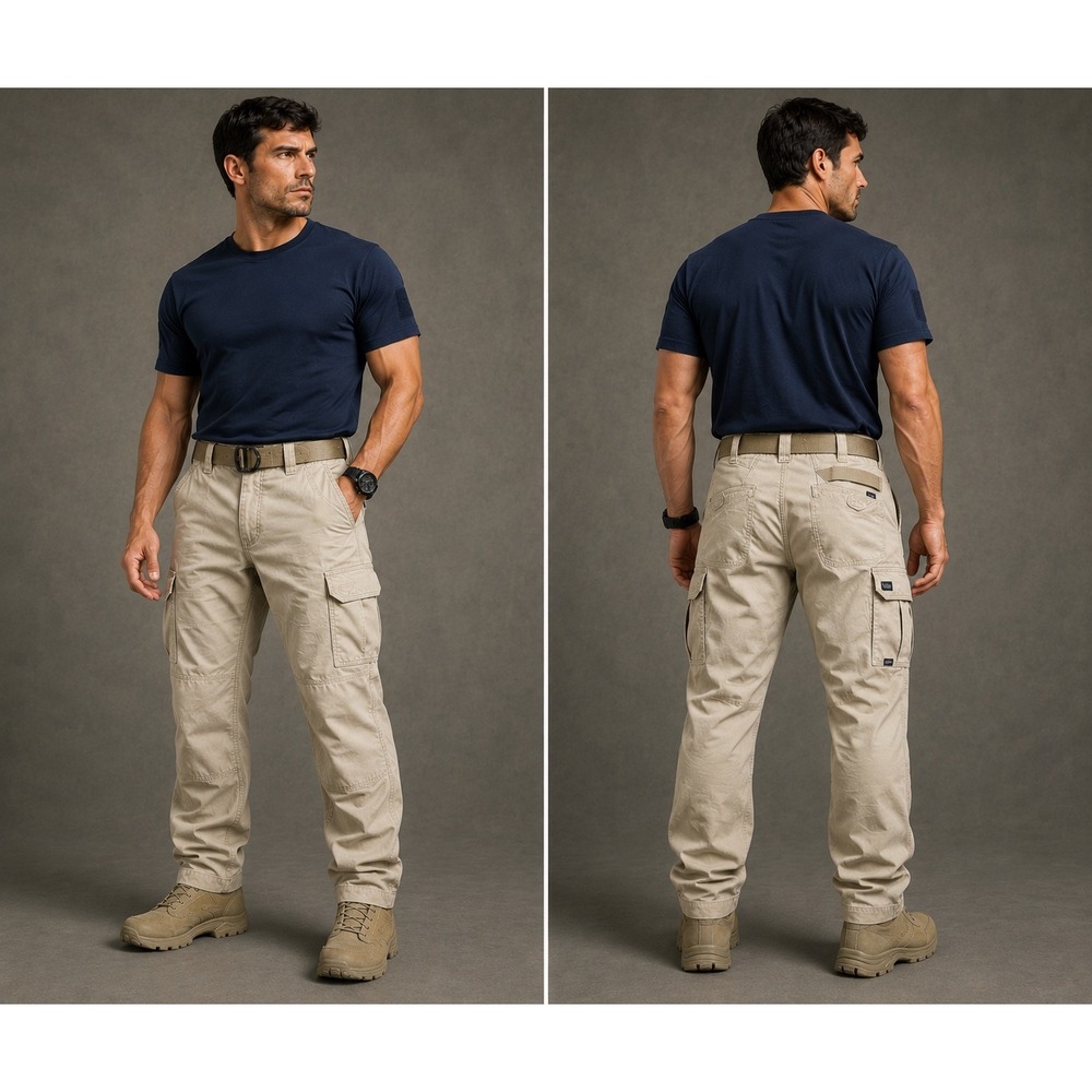 5.11 Tactical Cargo Pants Mens 34 Khaki Cotton Canvas Multi Pocket Workwear
